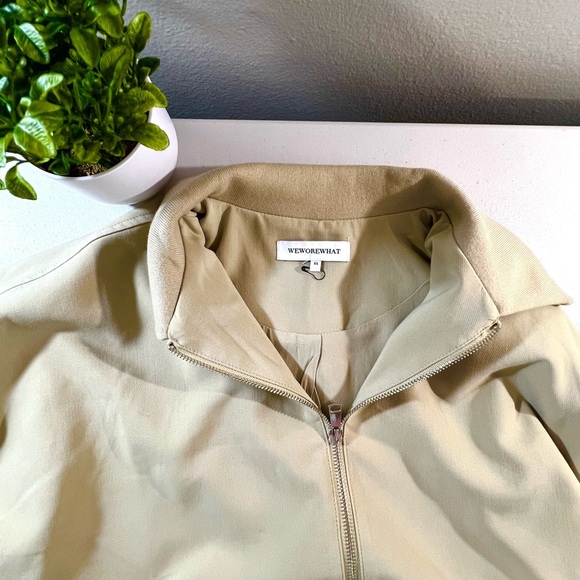 WEWOREWHAT | Twill Bomber Jacket, Women’s, Color Tan, Size XS, NWOT - Picture 3 of 12